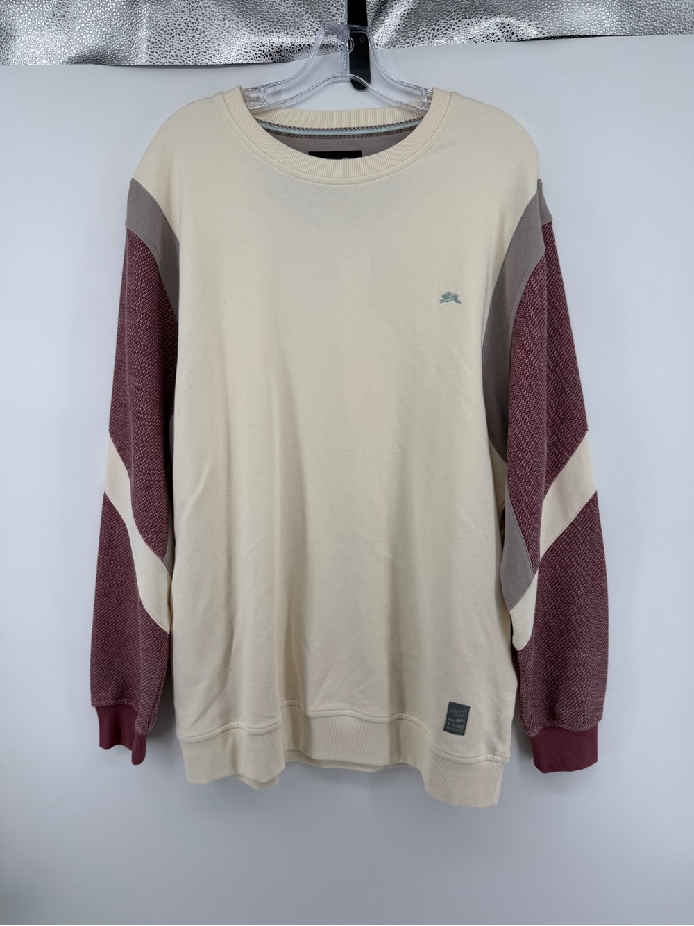 A. Byer Grandpacore Gorpcore Cream Crewneck Sweater wSleeve Panel‎ Design Sz2X